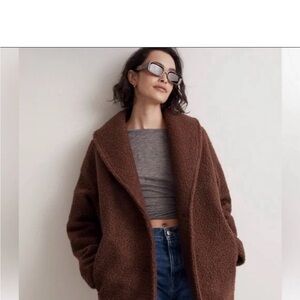 Madewell Pebbled Faux Sherling Coat